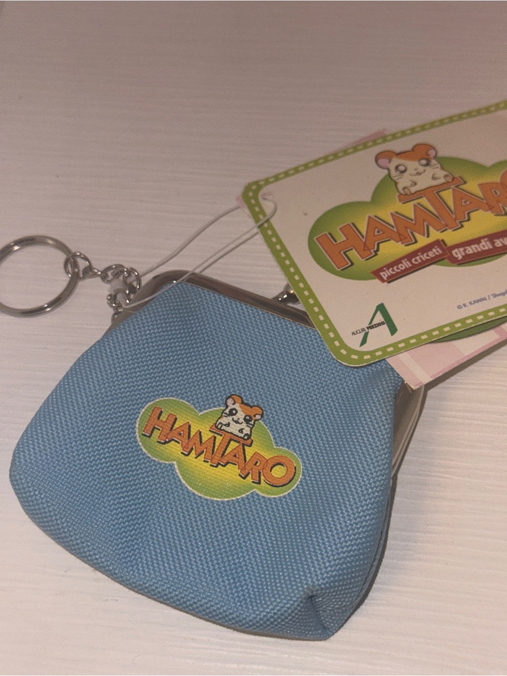 Hamtaro blue Canvas Coin Purse Keychain